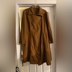Pre-Owned Brown SHEIN Chiquease Button Front Double Breasted Overcoat